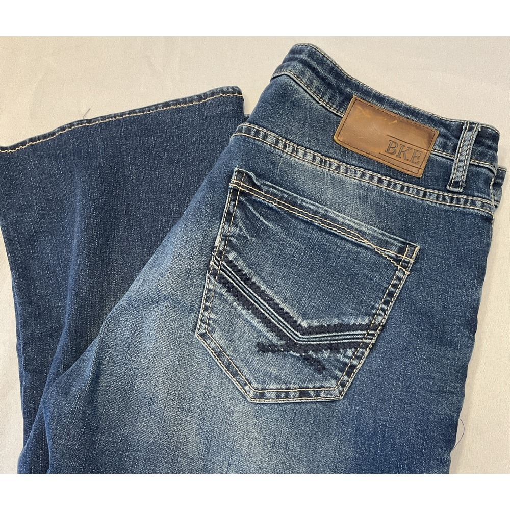 Buckle BKE Jeans Mens Size 33R Blue Denim Derek Bootleg Faded‎